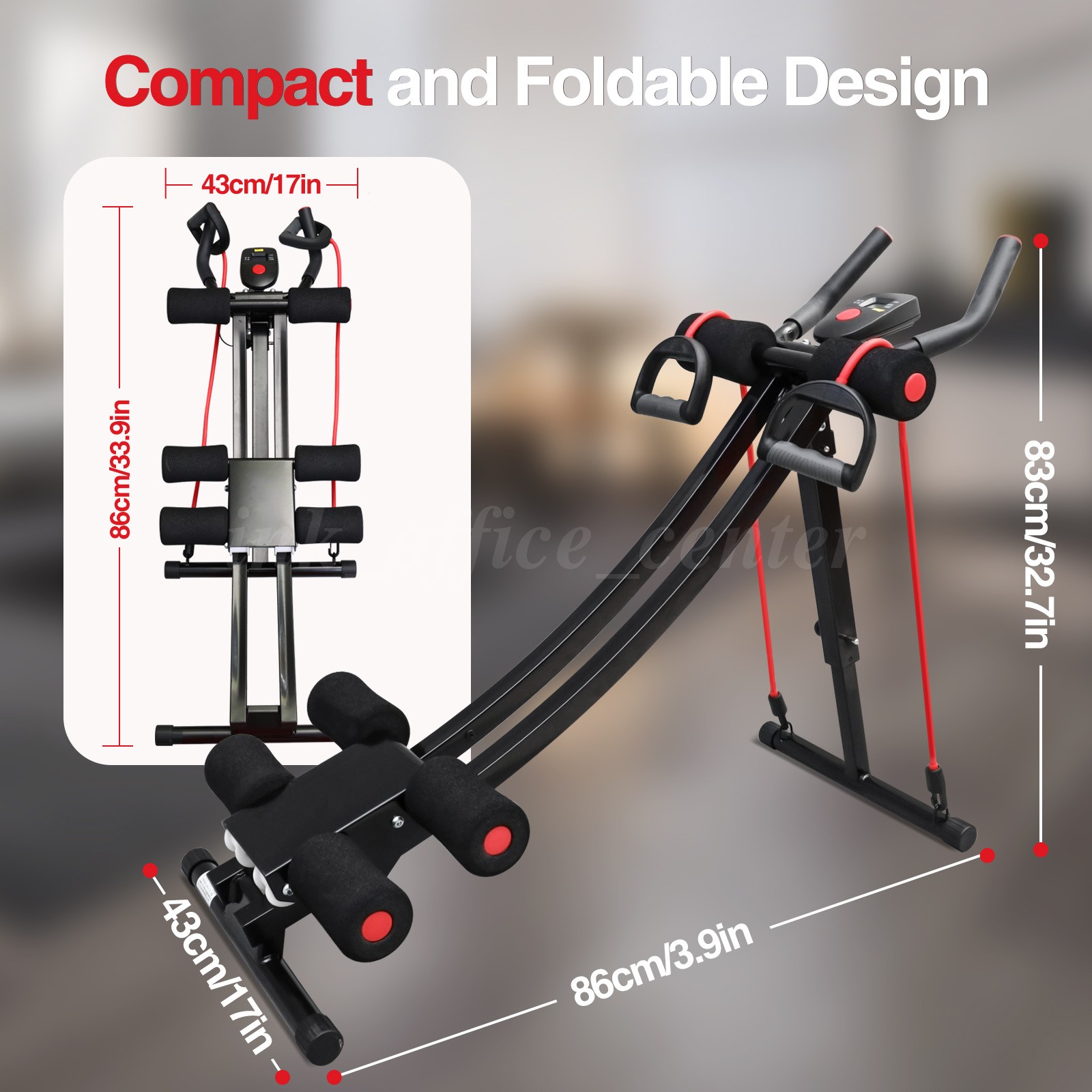 Adjustable Height Single Track Abdominal Trainer Foldable 440lbs Capacity