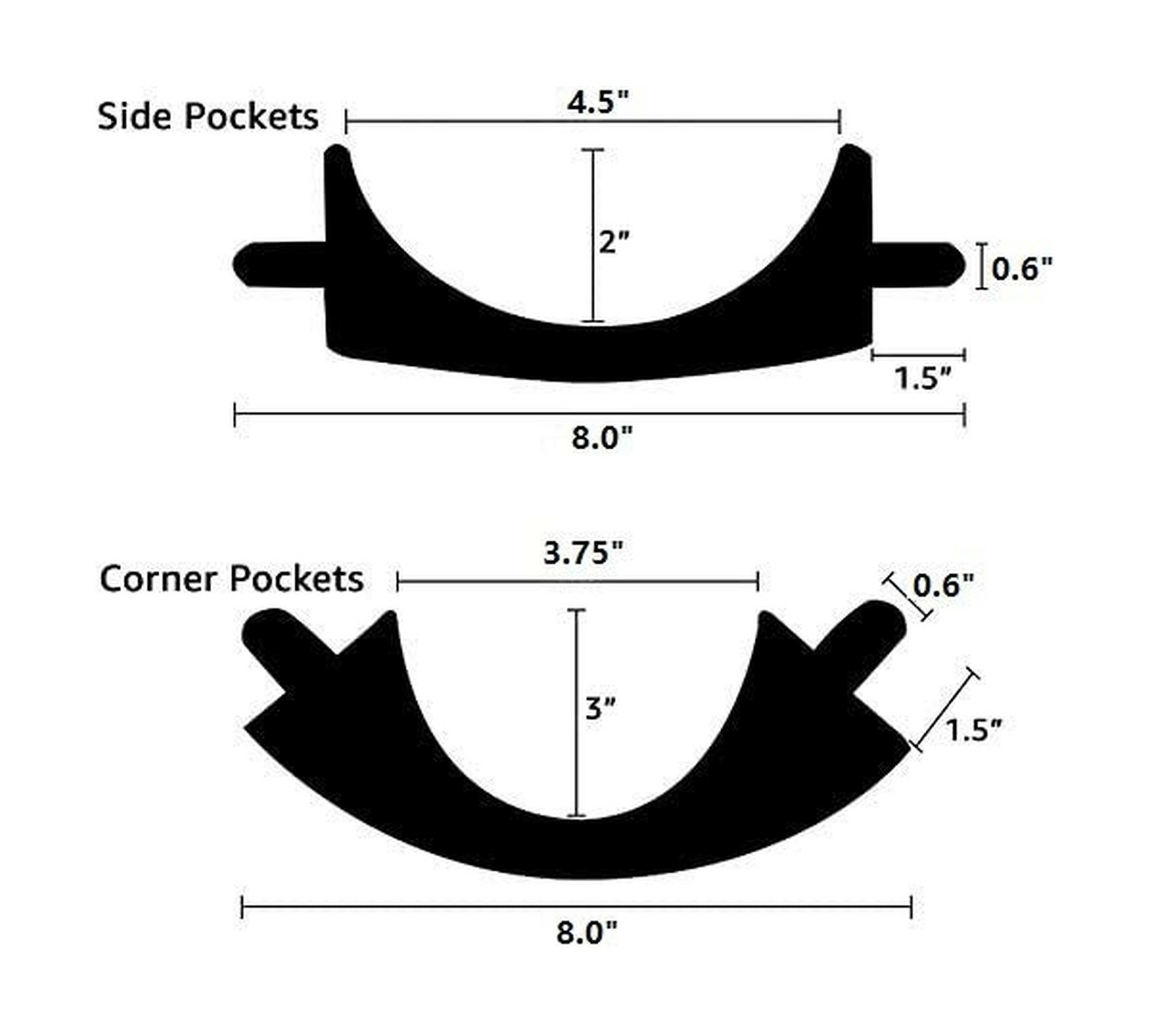 Pool Table Pockets Leather Billiard Pockets Made of Genuine Cowhide, with Fri...