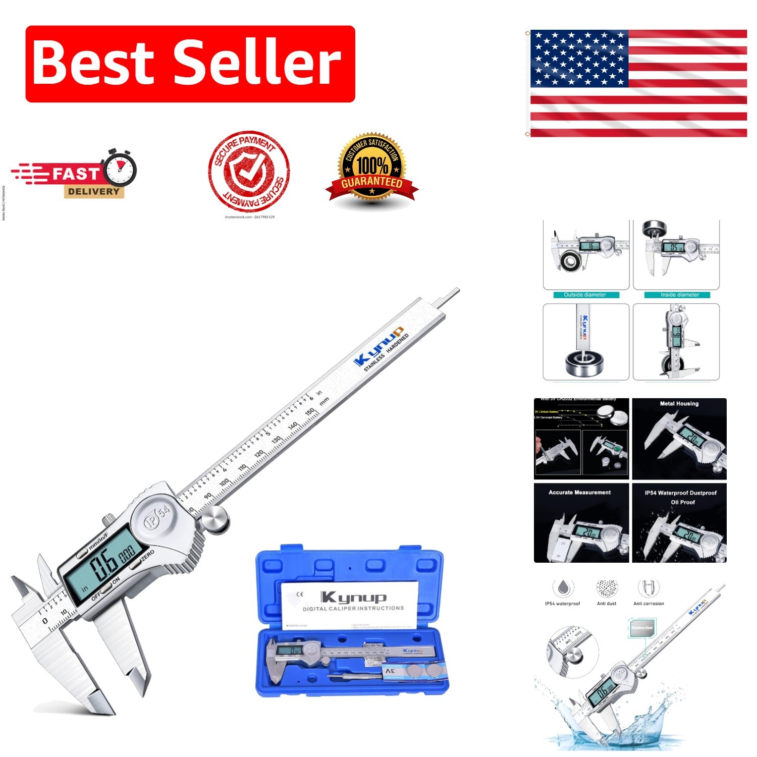 Stainless Steel 6-Inch Digital Caliper - Auto Shut-Off & Multi-Unit Conversion