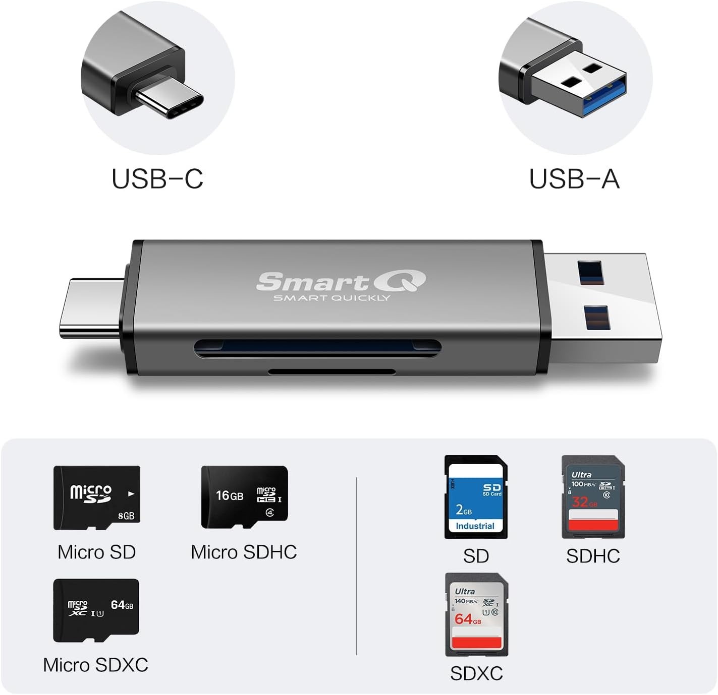 Compact C350 USB C & USB 3.0 Card Reader - Effortless Data Transfer Everywhere