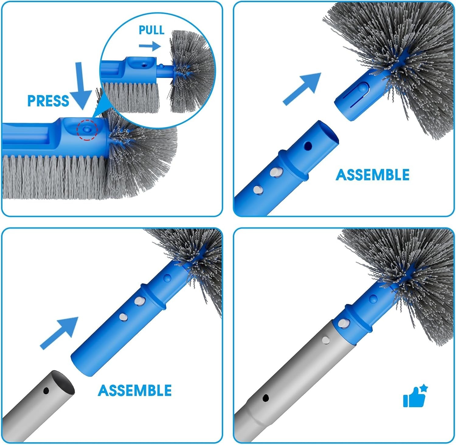 3-Piece Pool Cleaning Kit with 10 ft Pole & Ultra Fine Skimmer Net for Spas