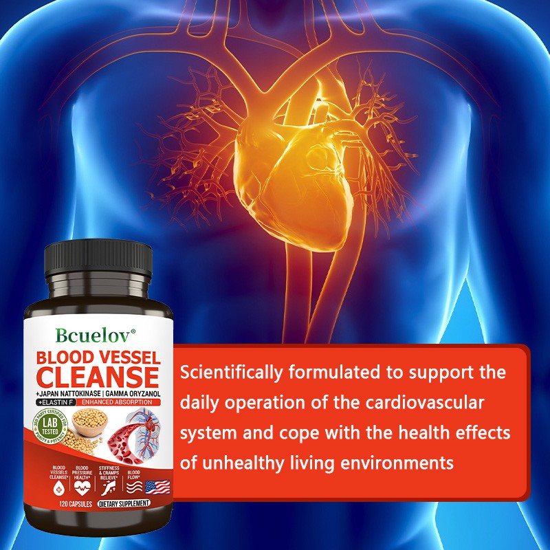 Blood Vessel Cleanse Health Heart Arterial Circulation Blood Flow 120 Capsules