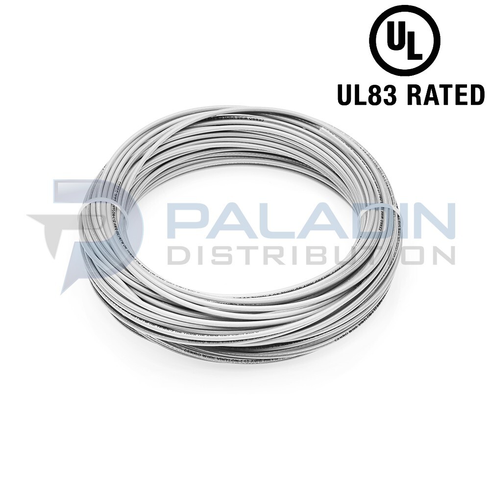 #14 AWG Gauge 600V THHN Stranded Copper Wire UL Listed - White 100FT
