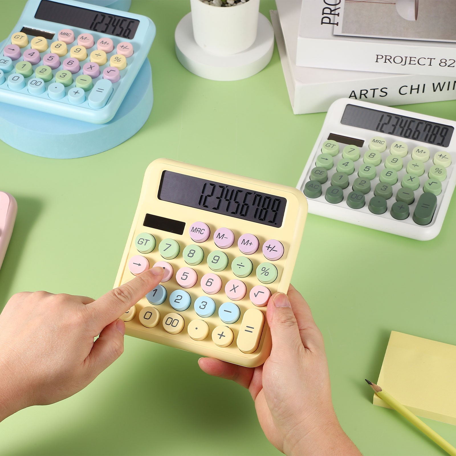Cute Calculator Desk Calculator Basic Big Button, Gradient Red