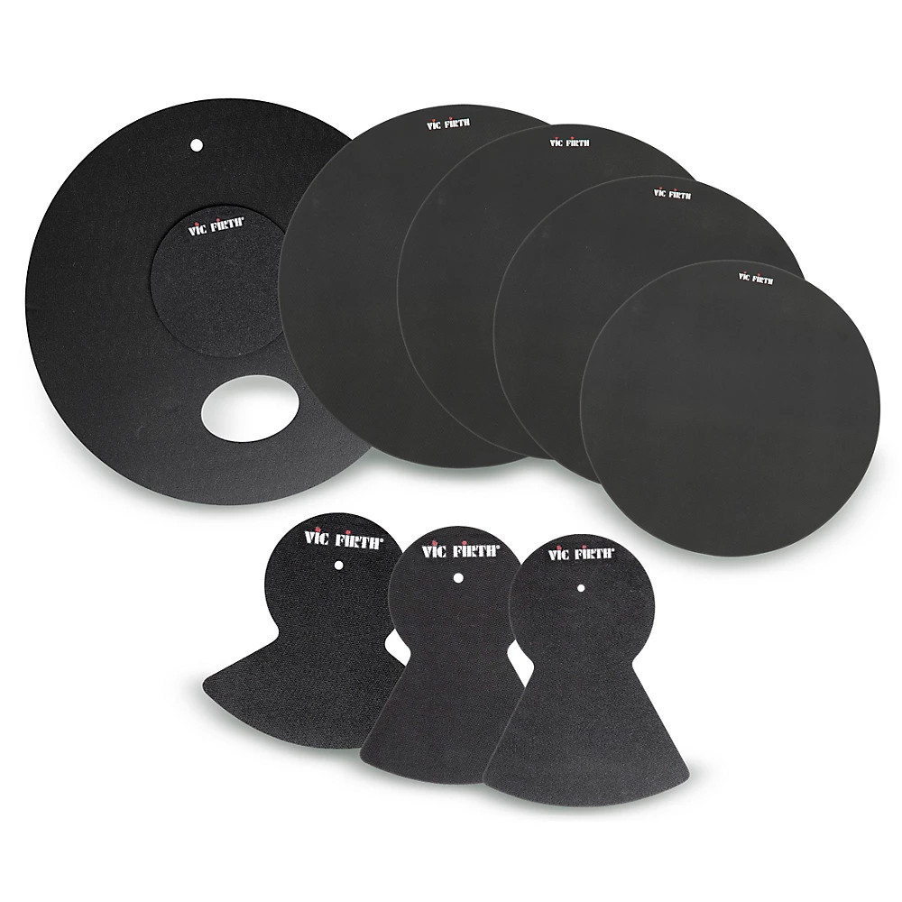 Vic Firth Drum Set Mute Pre-Pack 12,13,14,16,22 in.,hi-hat,and cymbal (2)