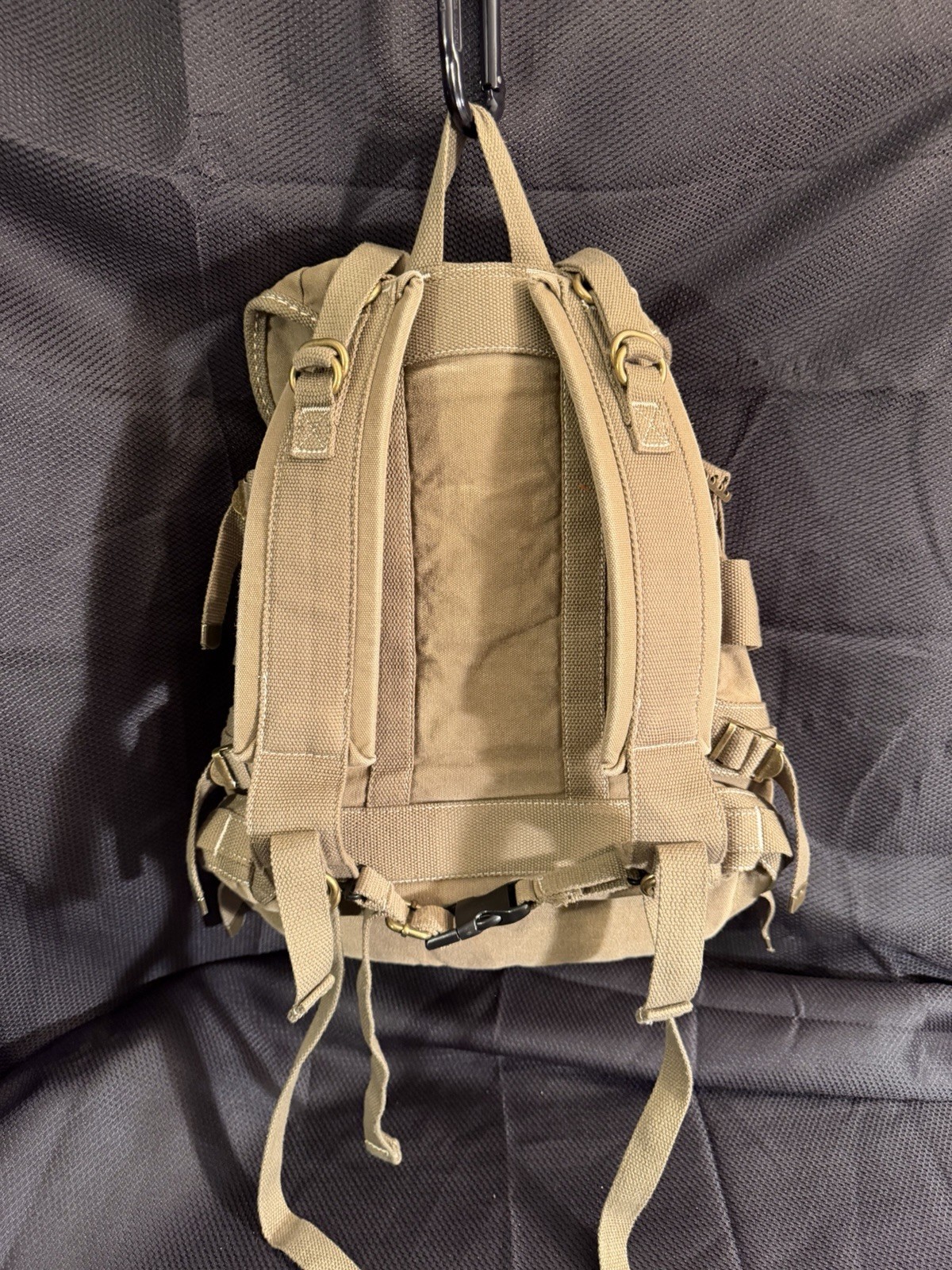 Military Canvas Ruck Backpack | Multiple Pockets | Adjustable Straps | Tan | New