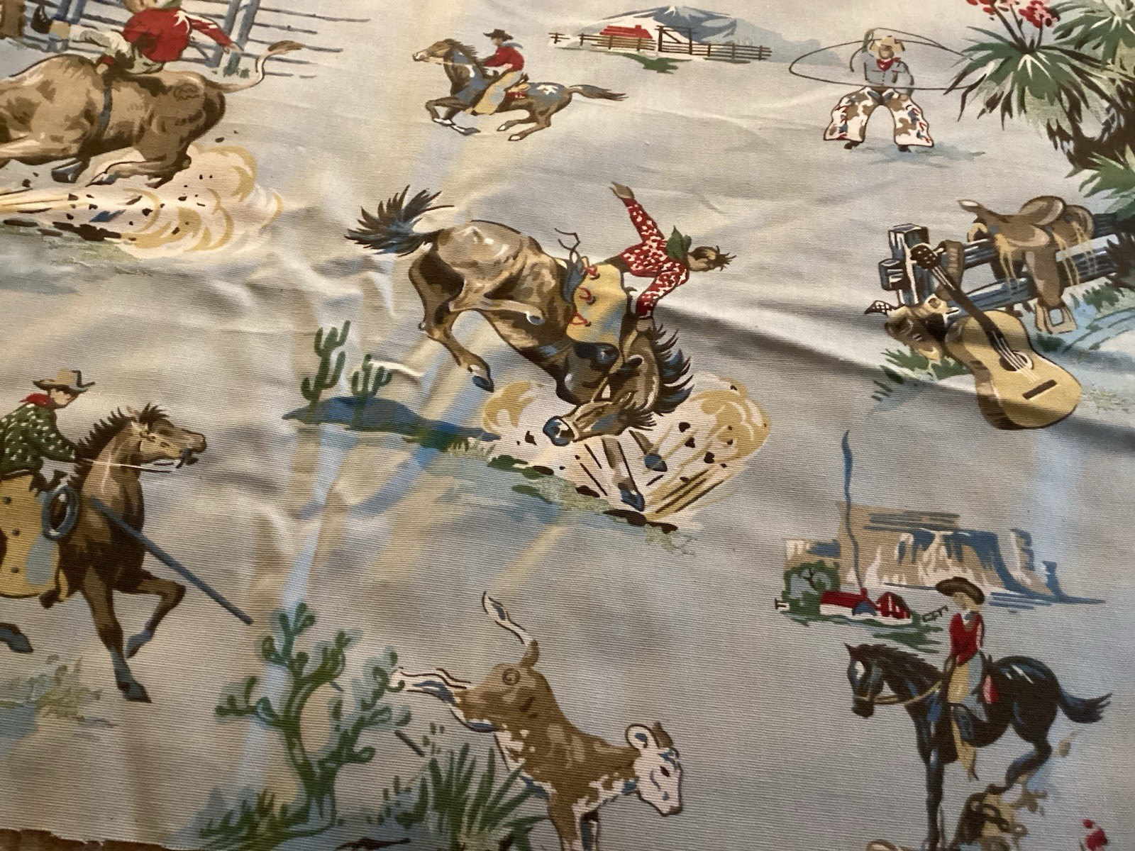 Western Cowboy Retro “Rodeo” Fabric by the Yard (6)