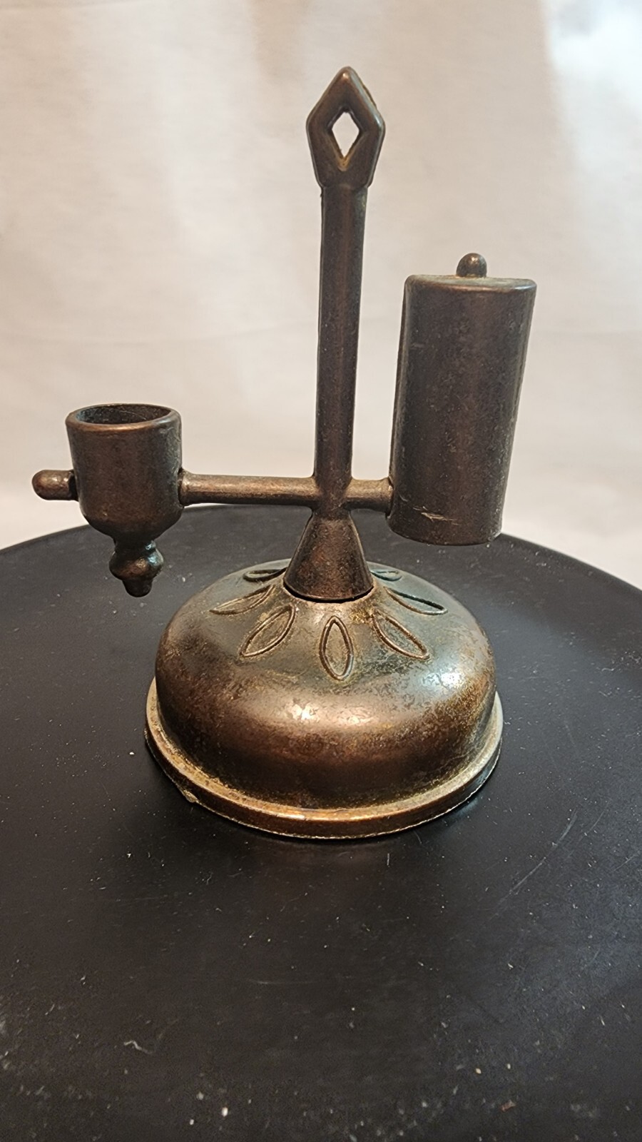 Vintage Miniature Oil Lamp Replica Pencil Sharpener Die Cast Metal
