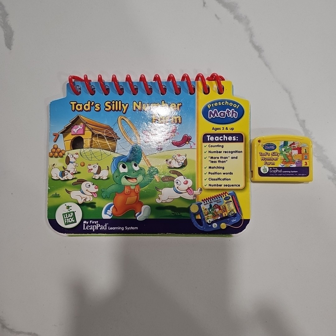 Leap Frog My First LeapPad Tad' Silly Number Farm Book & Cartridge Free Shipping