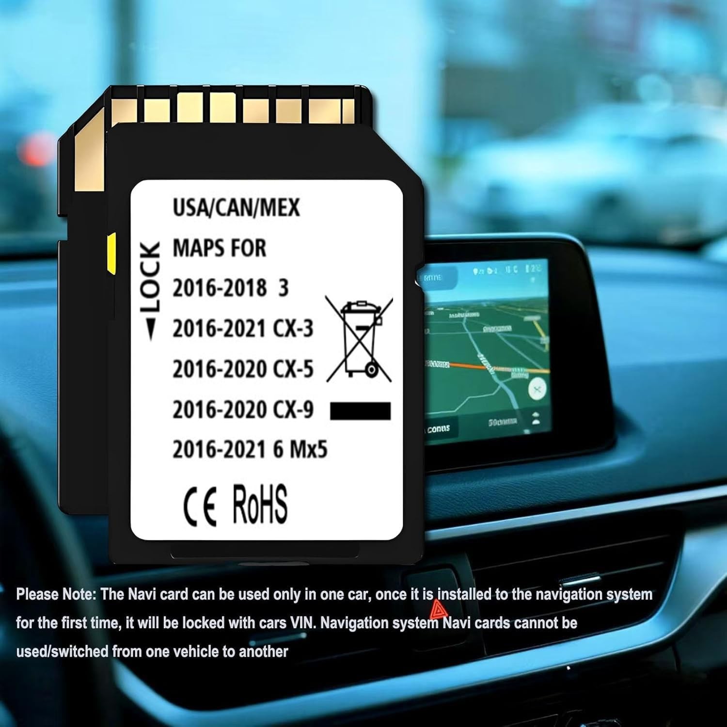 Latest Navigation SD Card, Compatible with: (2016-21)-Cx3. Black