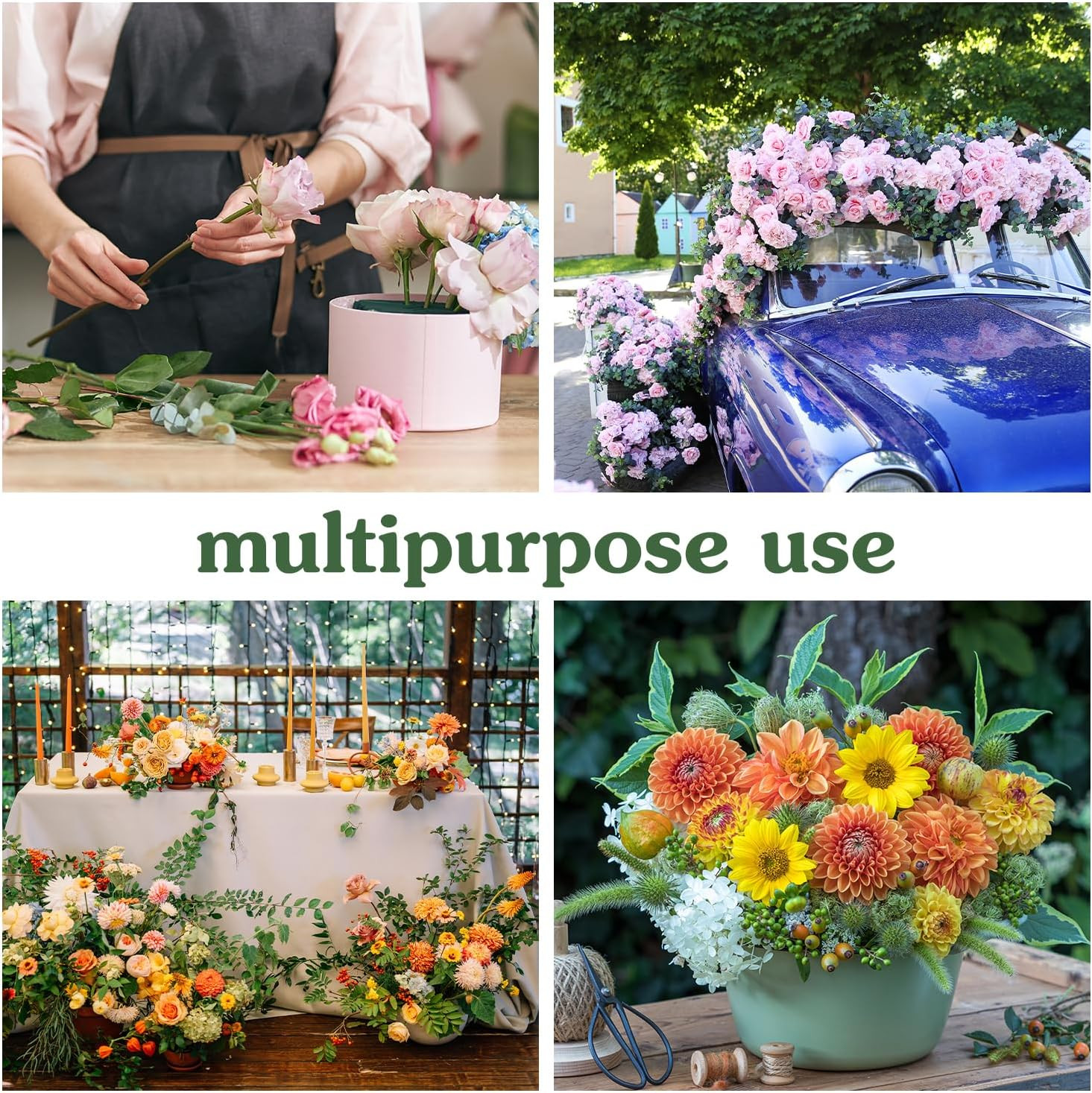 Green Floral Foam Blocks for Fresh & Artificial Flowers - 3 Pcs Set