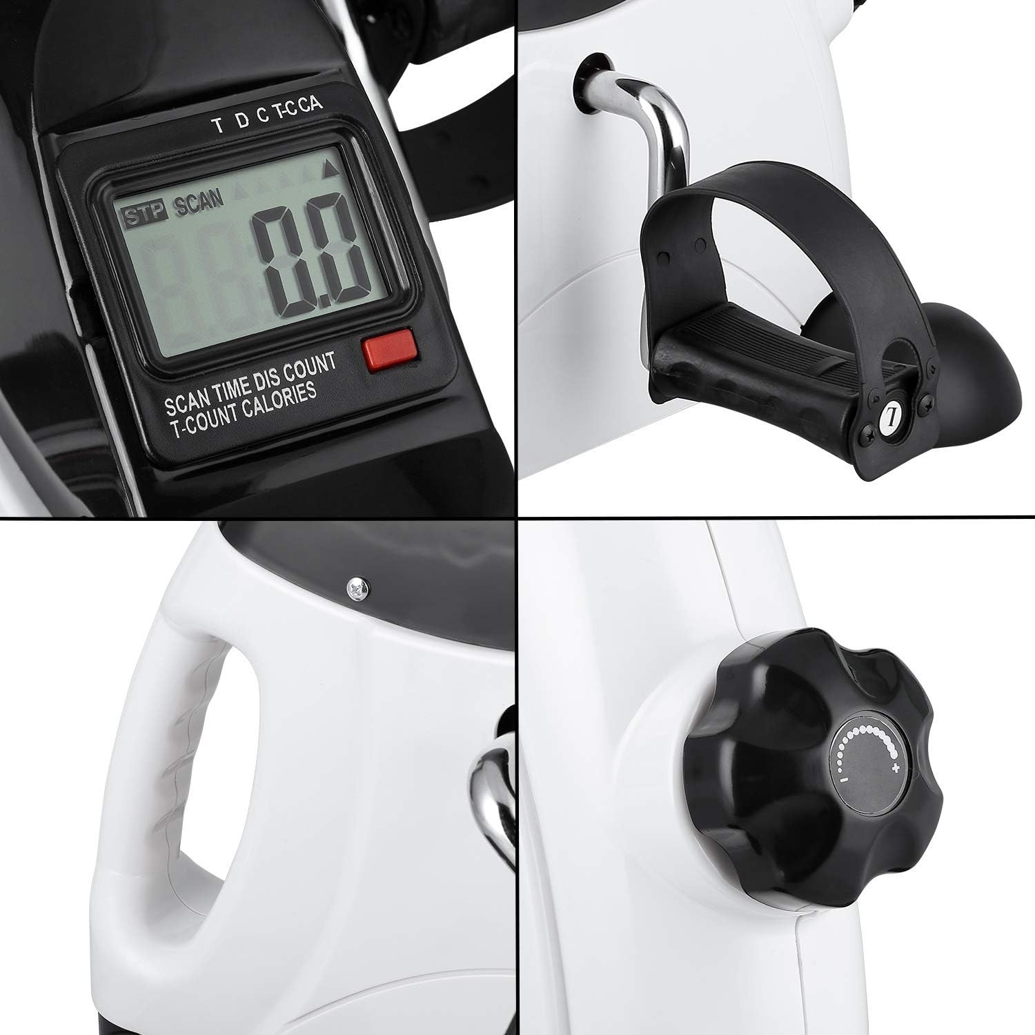Compact Portable Pedal Exerciser with Digital LCD Display for Arm & Leg Workouts