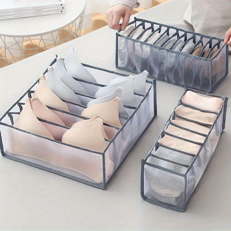 3Pcs Lingerie Drawer Organiser Foldable Bra Underwear Organiser Sock Organiser