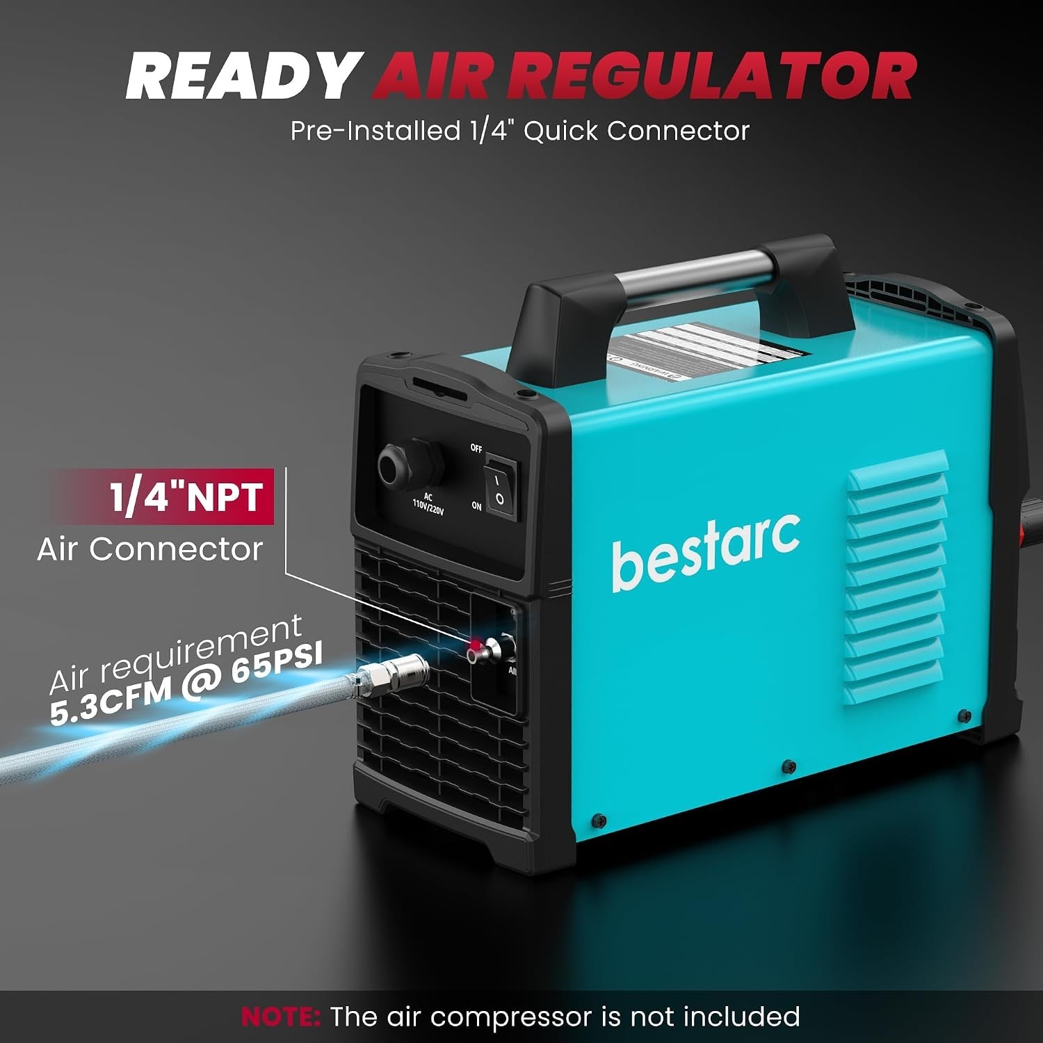 Plasma Cutter, [Pilot Arc][Large LED Display][Air Sensor] 60A Plasma Cutter M...