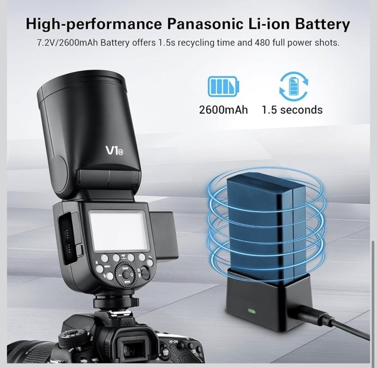 Godox V1 N Professional Camera Flash Speedlite Speedlight Round Head