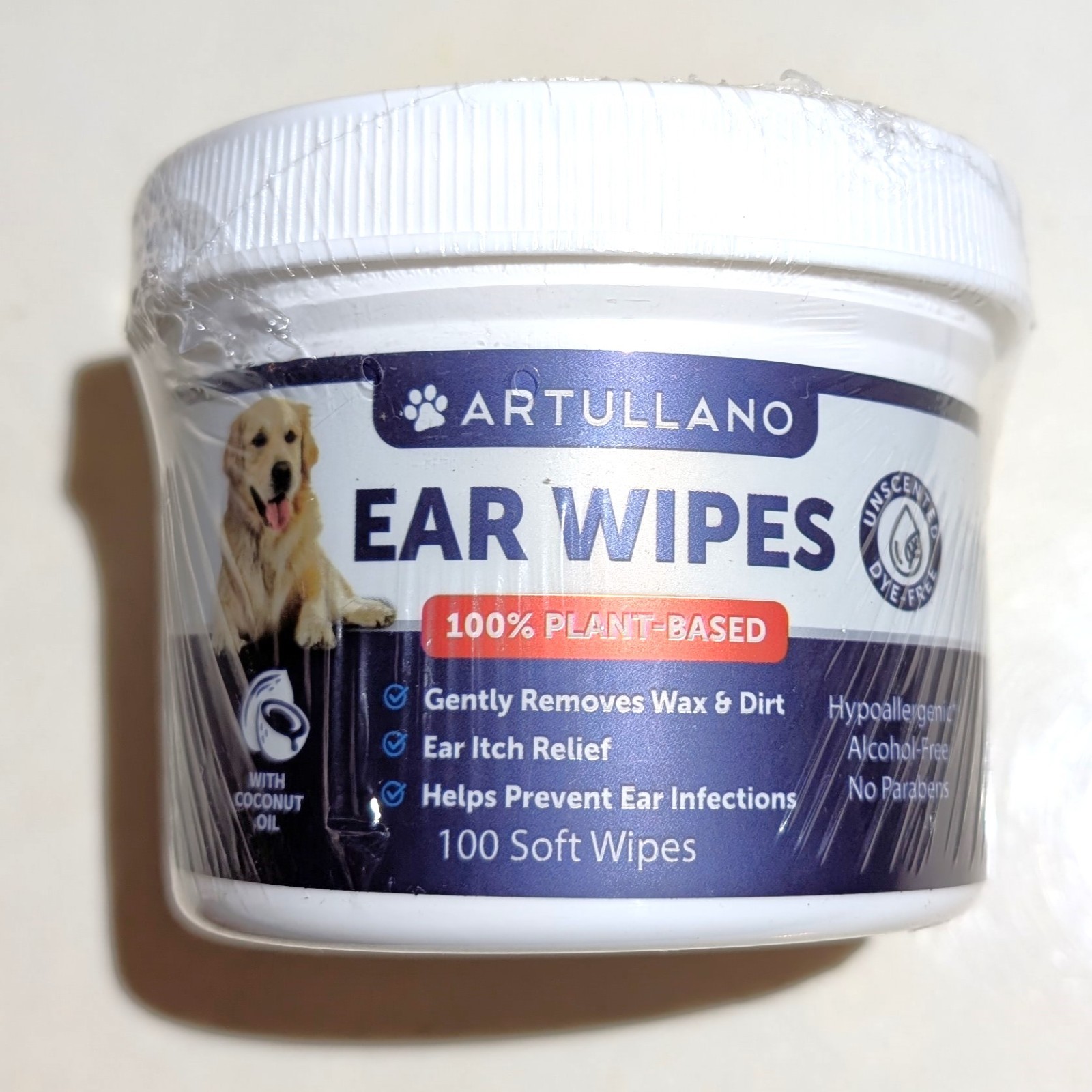 Dog Ear Wipes 100 ct Removes Wax and Dirt Soothing Ear Cleaner Exp 06/16/2027