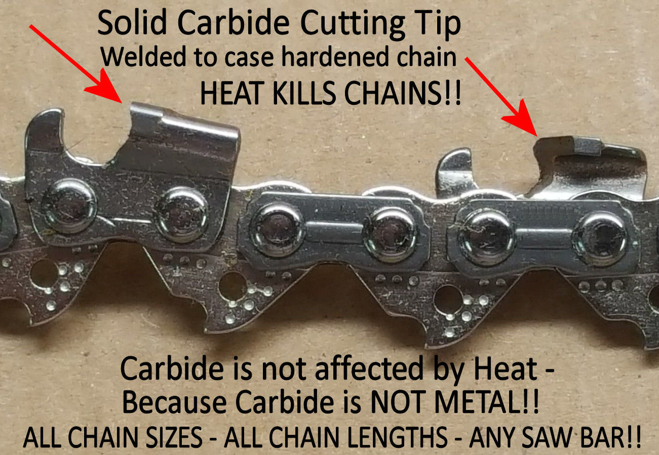 SOLID CARBIDE Chainsaw Chain Fits Milwaukee M18 FUEL 16"  Saw 49-16-2715 2727-20