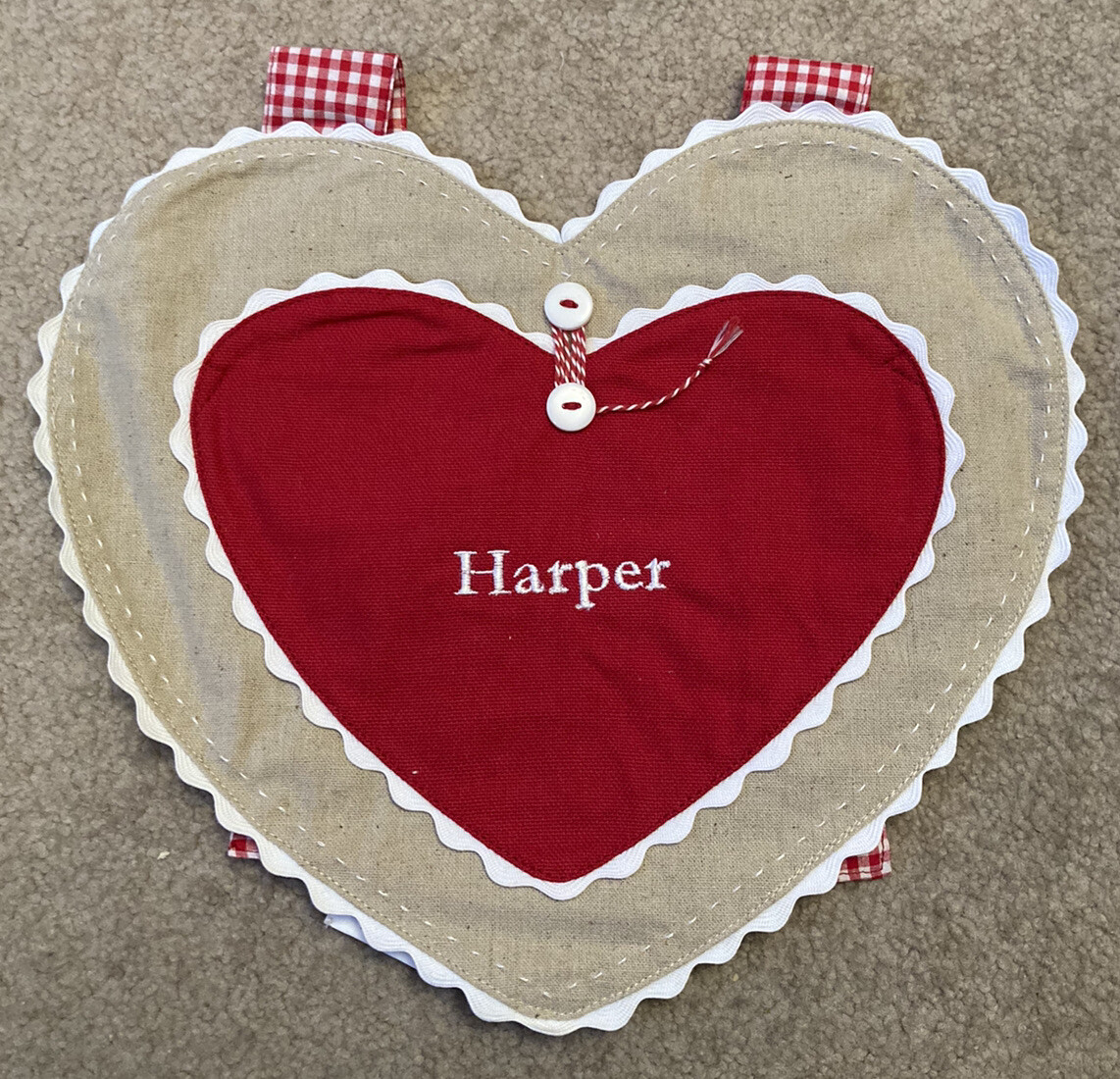 Pottery Barn Kids Valentine’s Day 💗 Heart Ric Rac ChairBacker