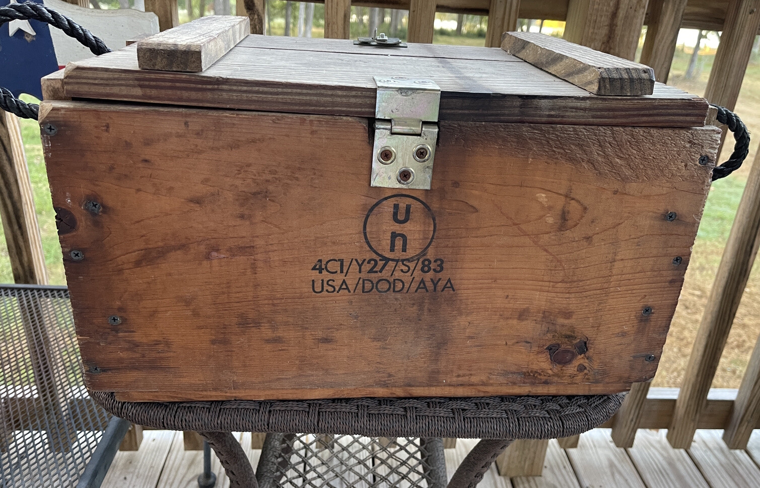 Military Wooden Ammo Box Marked UN Comp B DOD Grenade Hand Frag