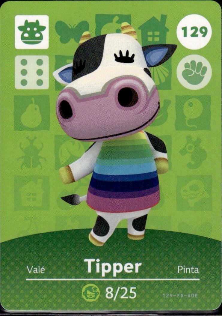 129 Tipper Amiibo Card 129 Series 2 Animal Crossing Nintendo Switch NA Region