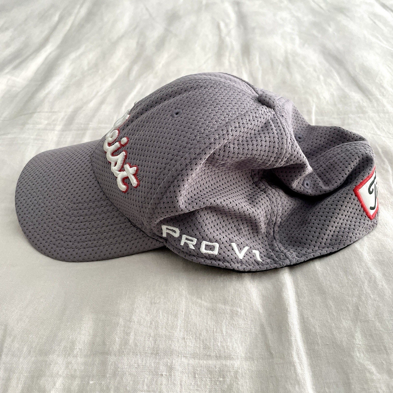 Titleist Hat Pro V1 FJ Golf Gray A-Flex Stretch Fit Baseball Cap L/XL Foot Joy