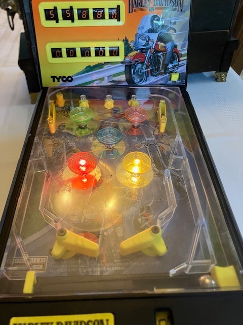 1994 Tyco Harley-Davidson Tabletop Pinball Machine. tested