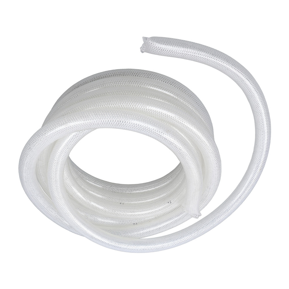 High Pressure 25 Ft Braided Clear PVC Tube Vinyl Tubing 1" ID × 1-19/64" OD