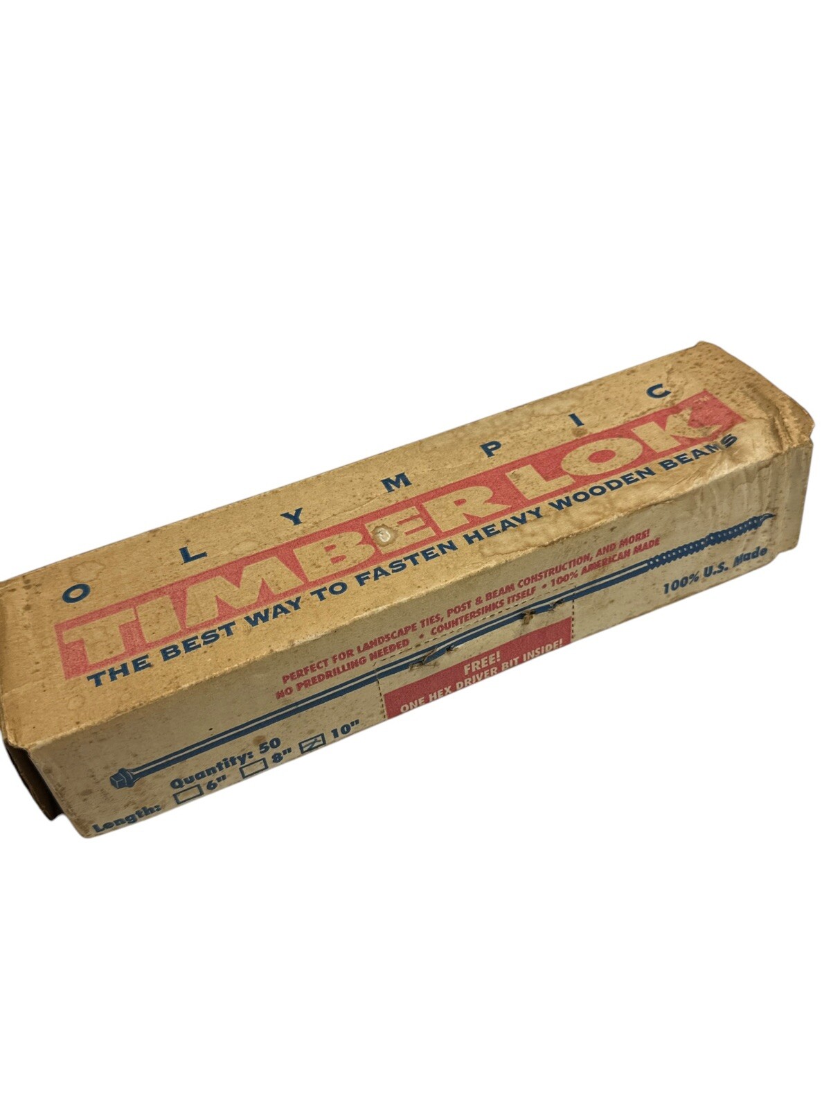 Vintage Olympic Timberlok 10” Inch Wood Screws - Approximately 50 - USA MADE