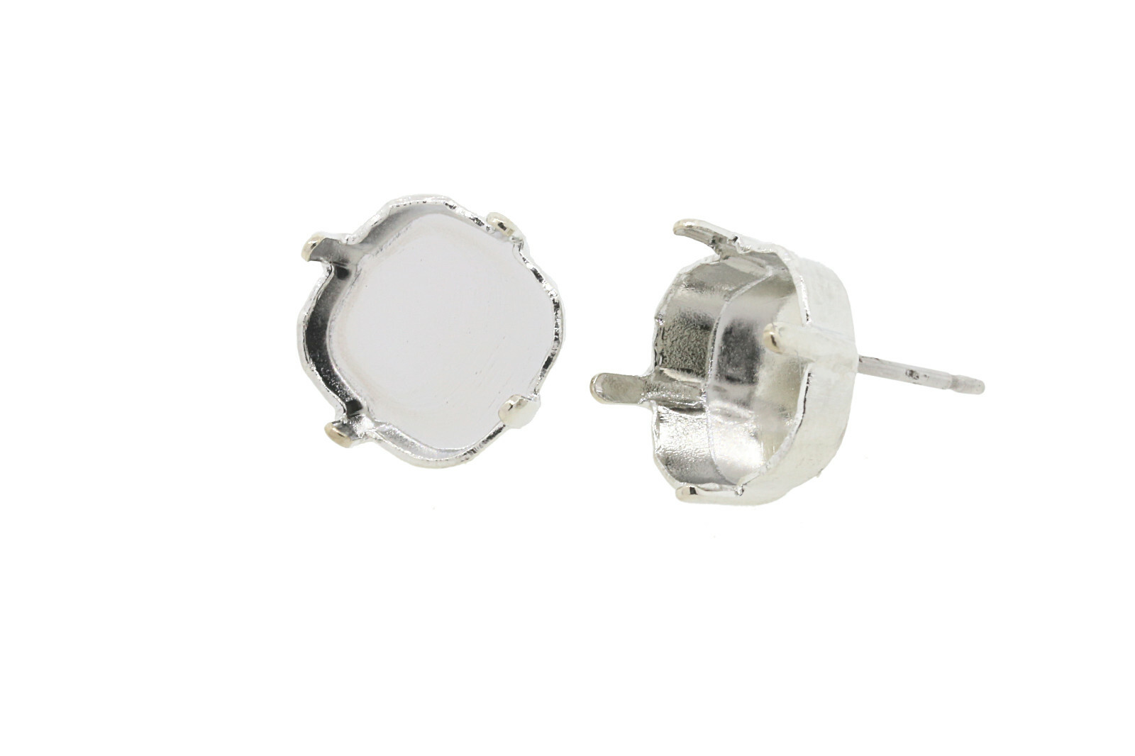 10mm Square | Classic Stud DIY Earring Bases | Three Pairs (EE 8)