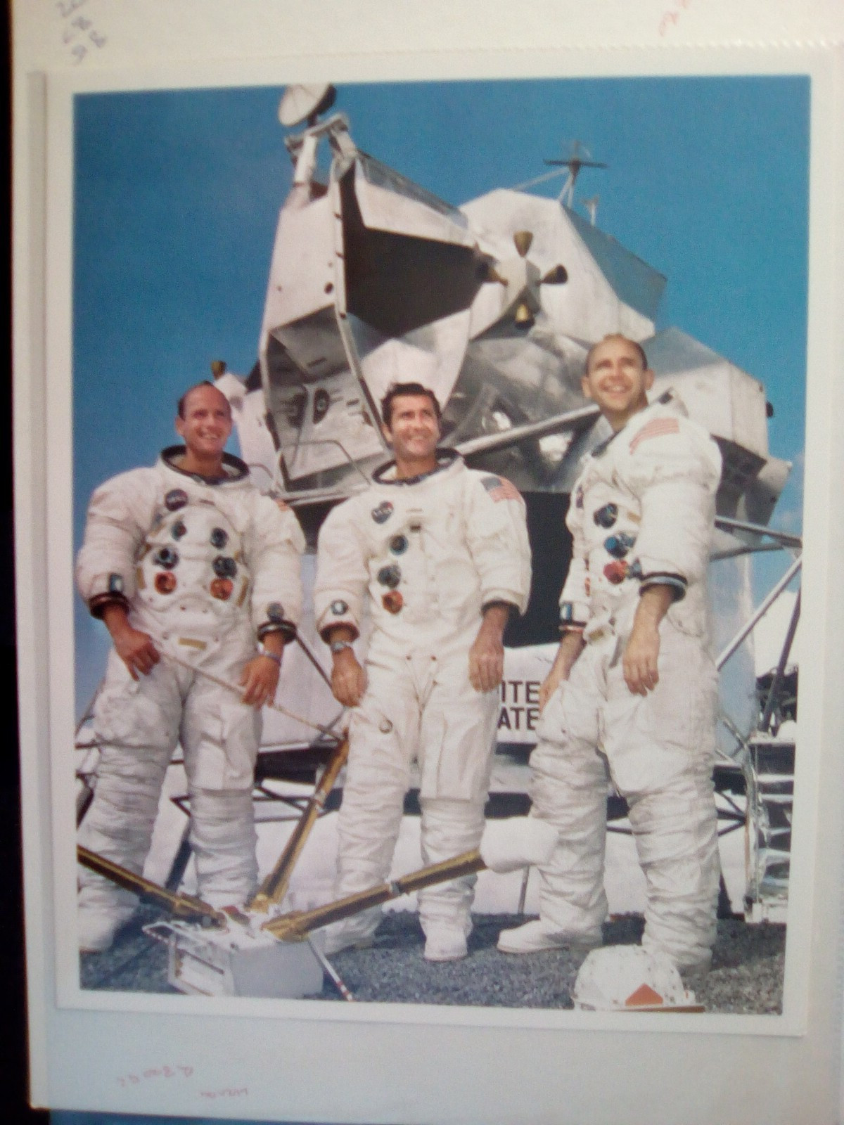 vintage nasa lithograph sixth manned apollo crew print np