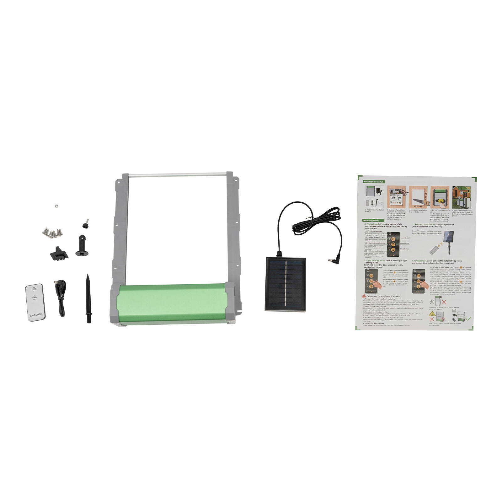 Automatic Chicken Coop Door Solar Powered with Light Sensor & Remote Control