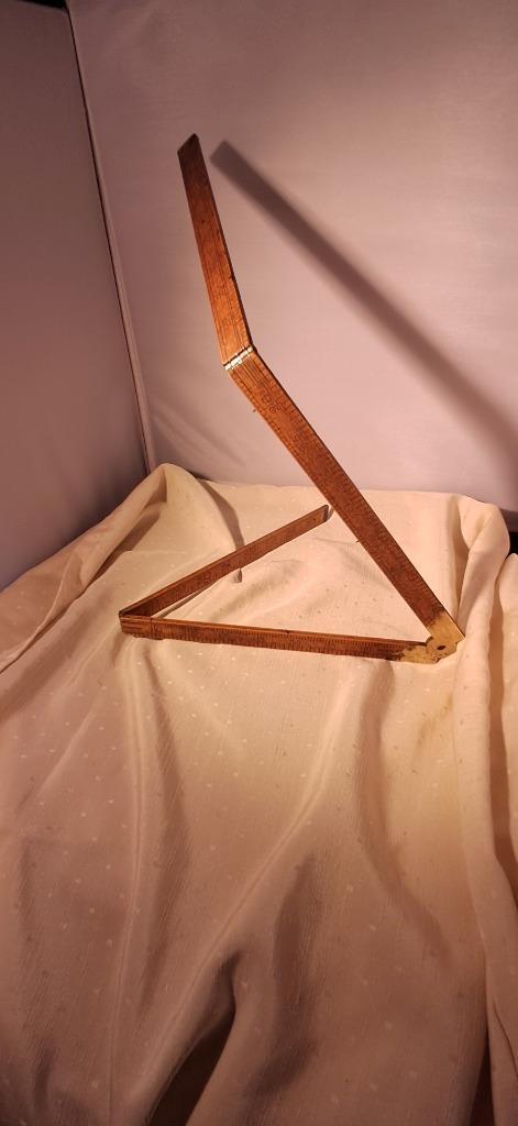 VINTAGE JOHN RABONE & SONS No 1378 36" BOXWOOD & BRASS FOLDING RULE