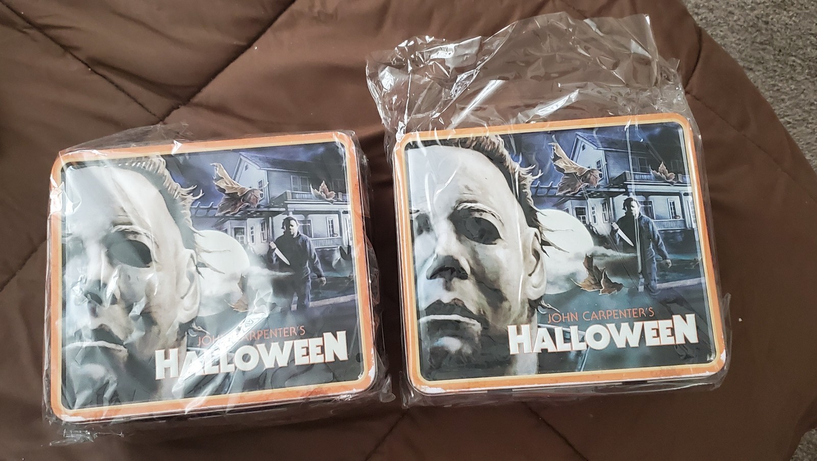 John Carpenter's Halloween Set of 2 Lunchboxes & Thermos Fright-Rags *BRAND NEW*