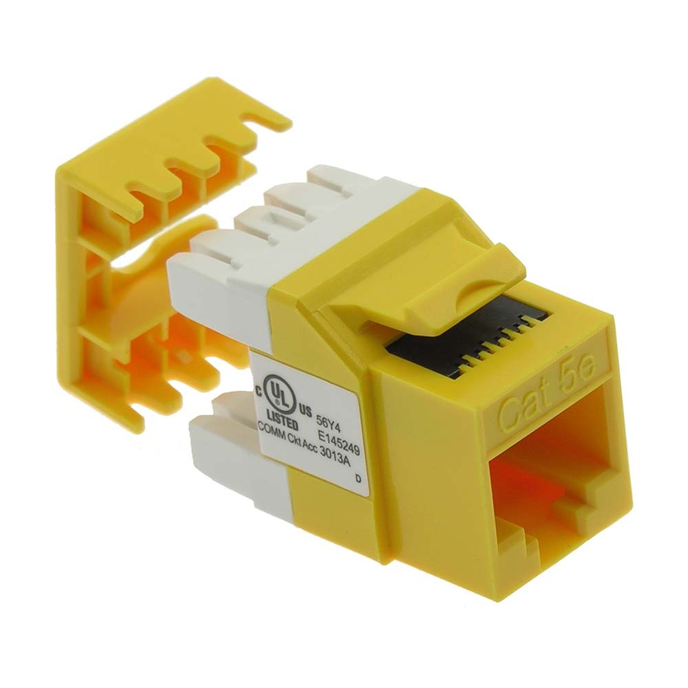 CAT5E RJ45 110 Type 180Â° Keystone Jack Yellow