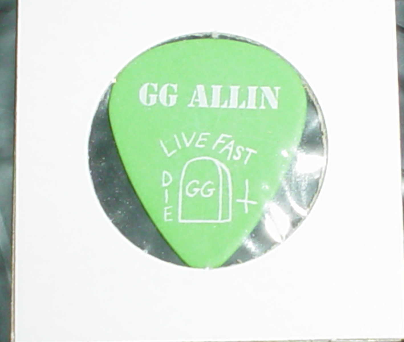 GG ALLIN & Murderjunkies Singer 90's RaRe Concert Tour Stage Green GUITAR PICK