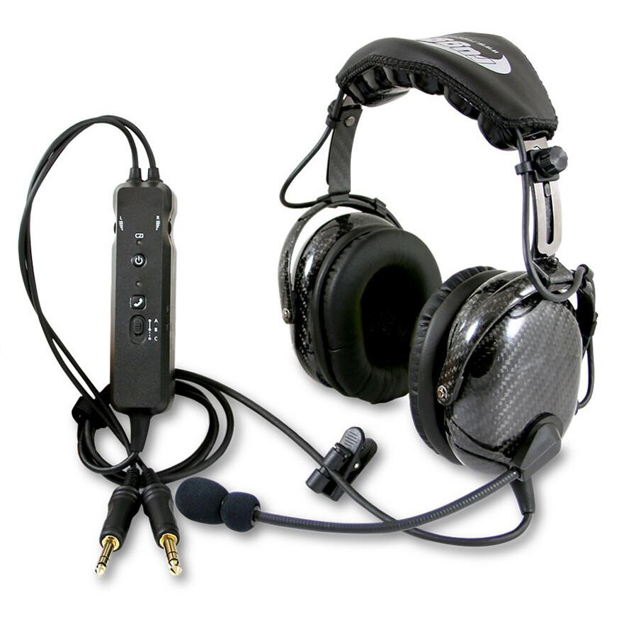 Rugged Air RA980-BT Bluetooth Wireless General Aviation Pilot Headset Dual Plugs