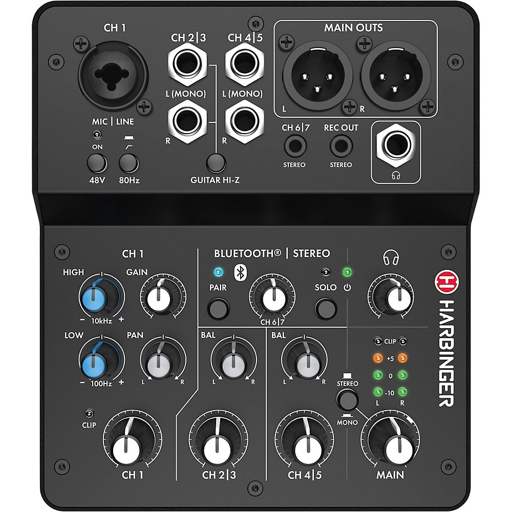 Harbinger LV7 7Channel Analog Mixer with Bluetooth