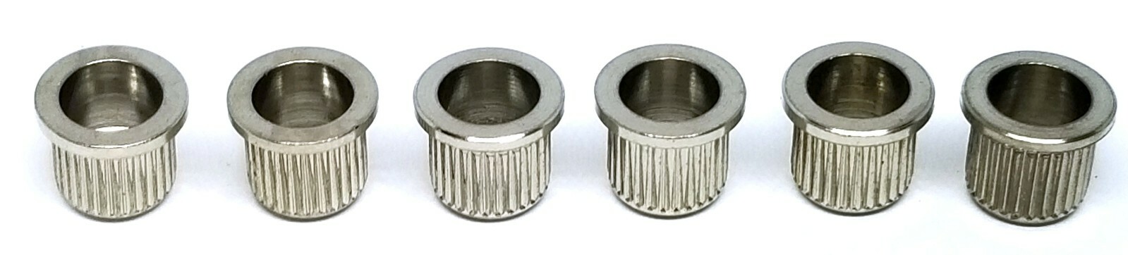 6 Chrome Guitar String Through Body Ferrules #1