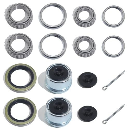 2Sets L68149 L44649 Trailer Axle Hub Bearings Kits with 171255TB Grease Seals,