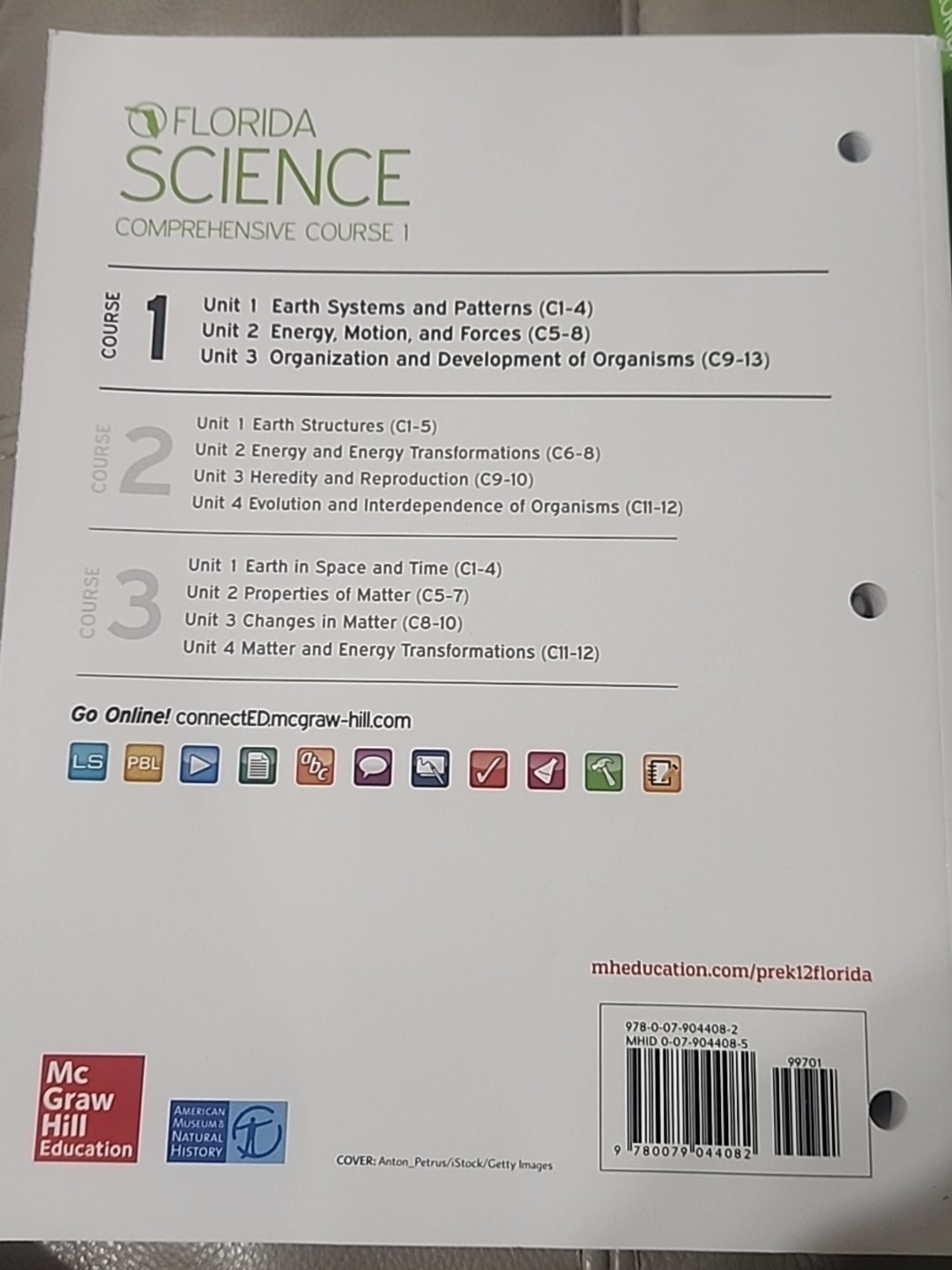 6th Grade 6 McGraw Hill Florida Science Comprehensive Course 1 Student Bundle