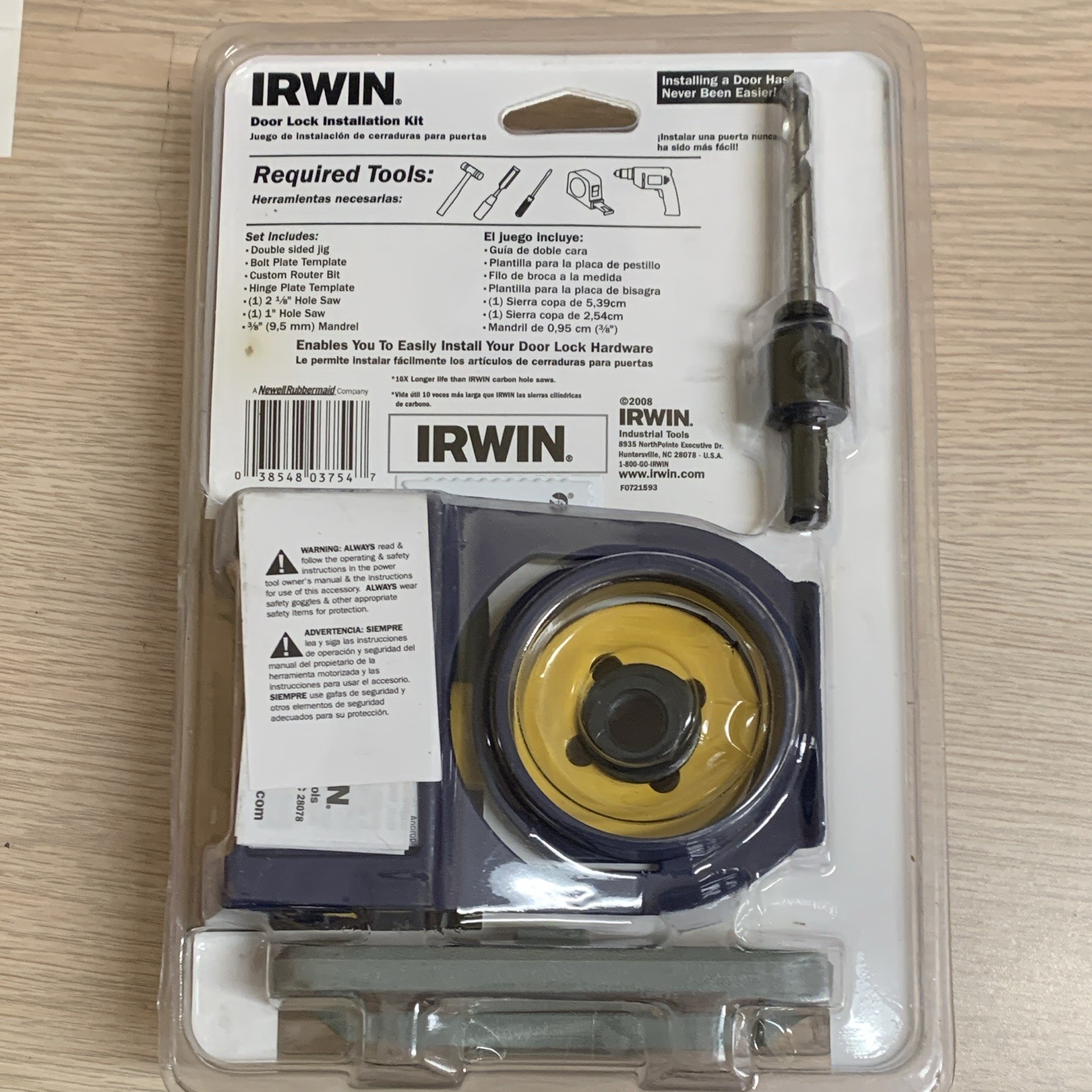 IRWIN Door Lock Installation Kit Jig Template for Standard Doors & Backsets