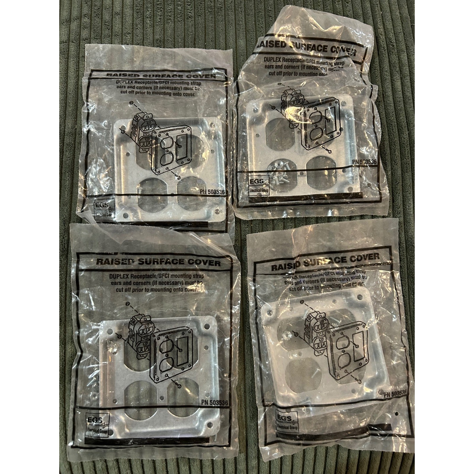 EGS Electrical Group Raised Surface Cover Set of 4 Mounting Strap PN 503536