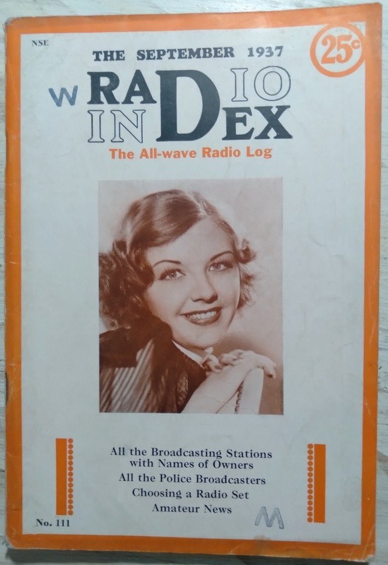September 1937 W Radio Index The All-Wave Radio Log No 111 Radex Press Cleveland