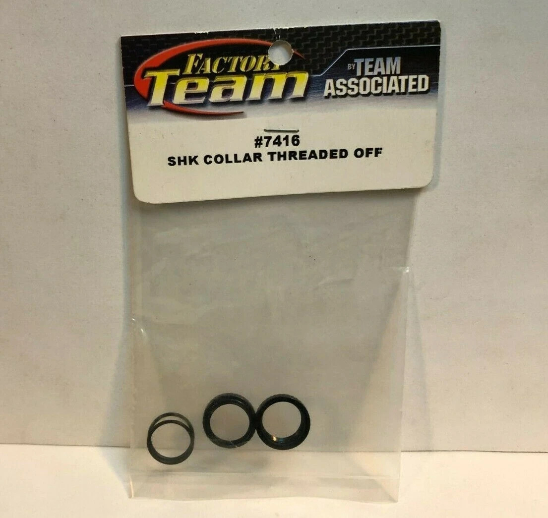 Team Associated 7416 Black Threaded Shock Collars for RC10 Worlds B4 T4 SC10 NIP