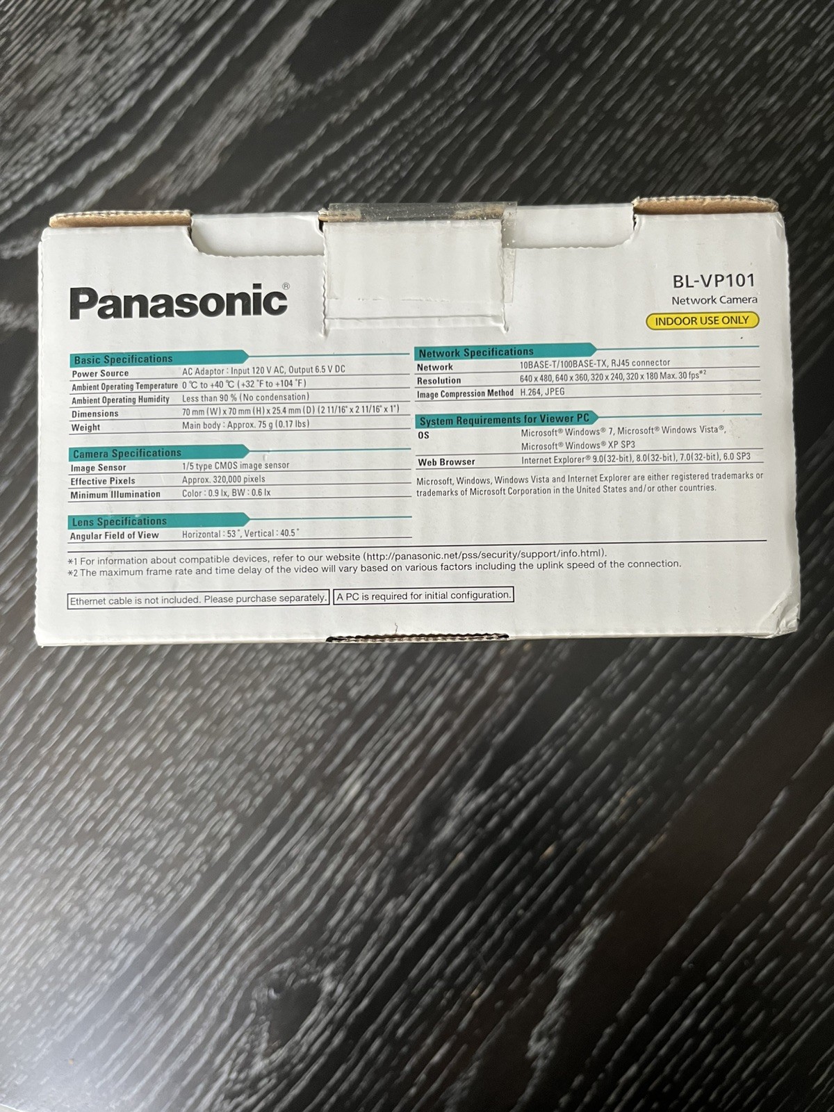Panasonic Bl-VP104 Network Camera