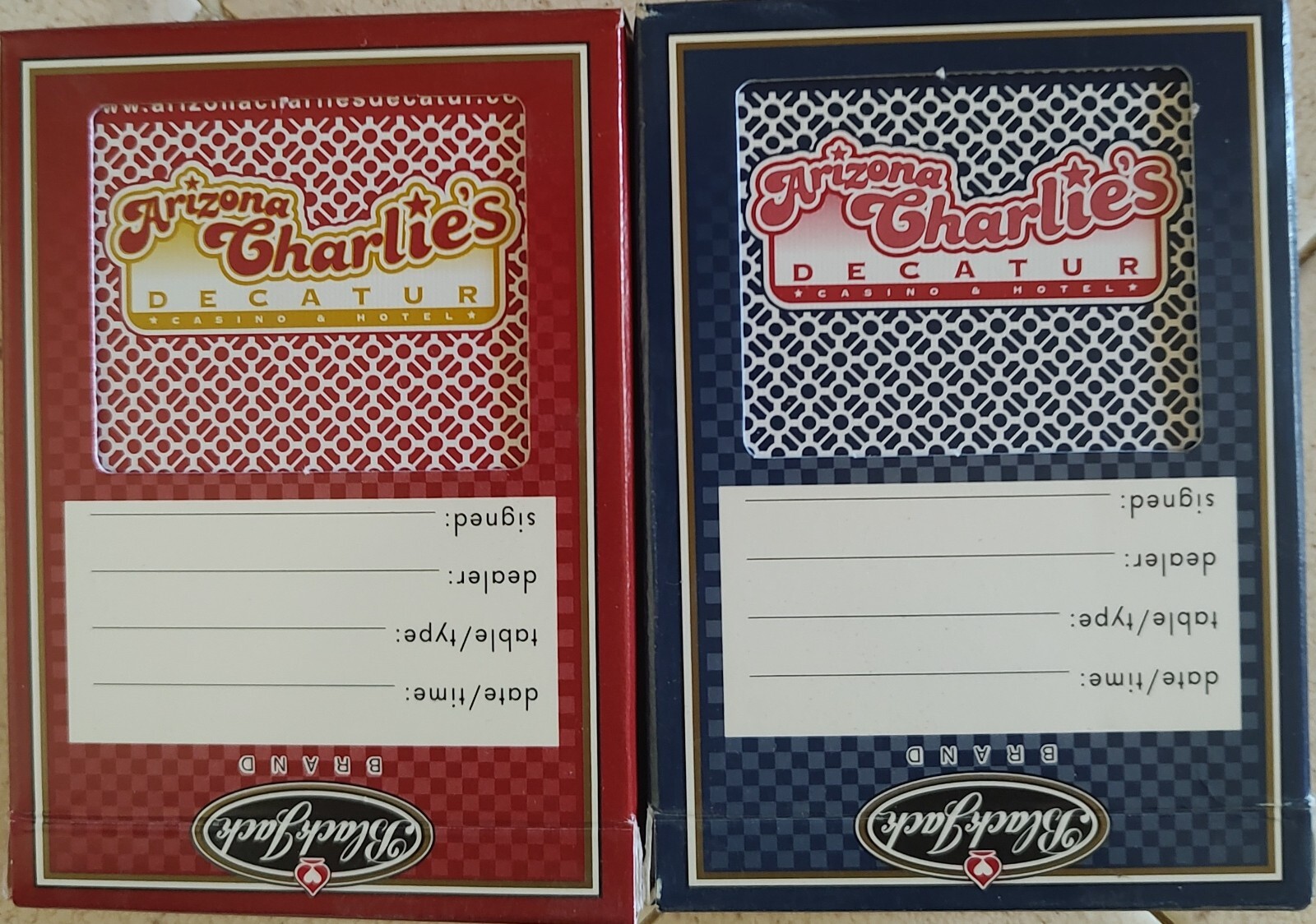 2 DECKS ARIZONA CHARLIE'S CASINO LAS VEGAS PLAYING CARDS 1 RED DECK  1 BLUE DECK