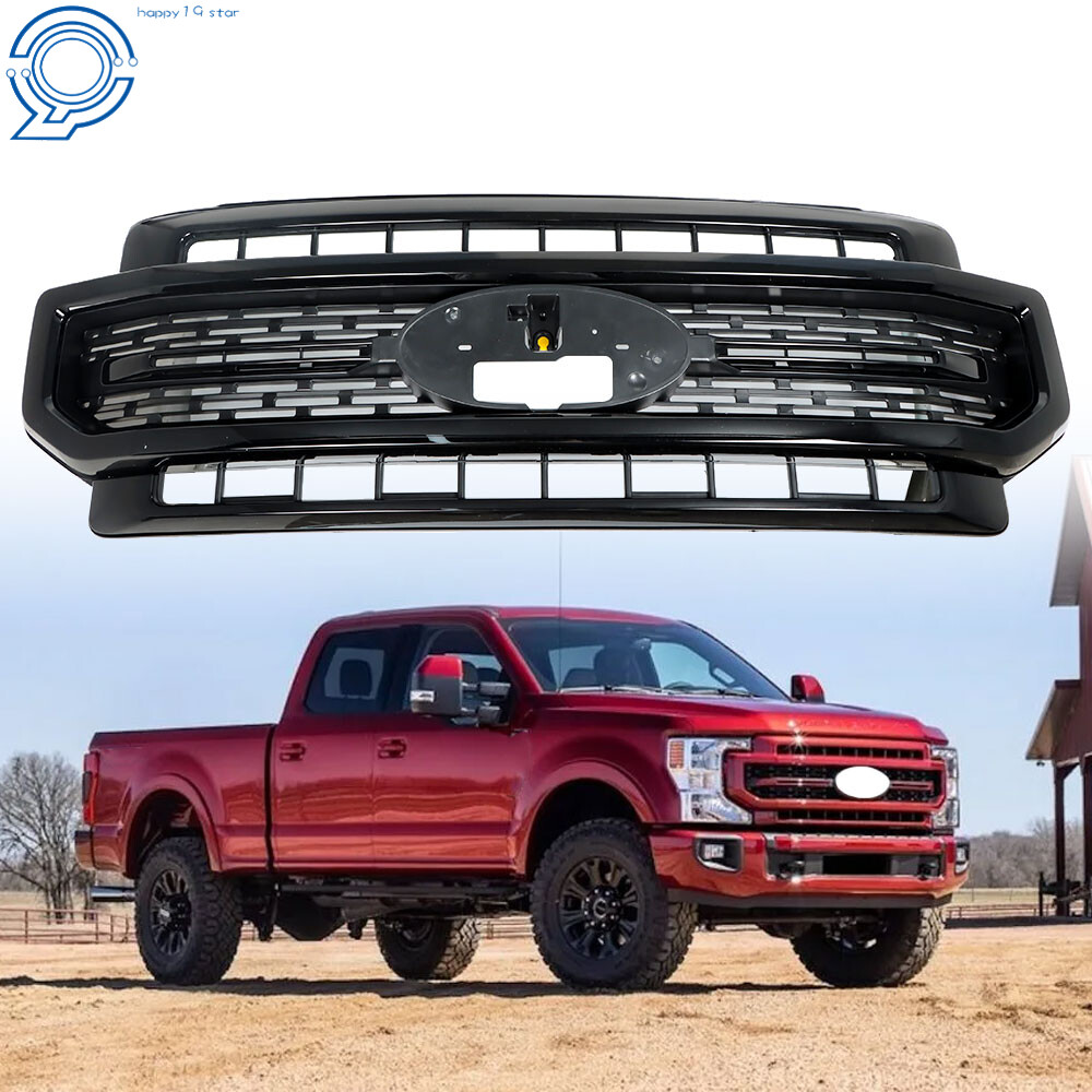 Fit For 2020 2021 2022 Ford F-250 F-350 Super Duty Sport Glossy Black Grille