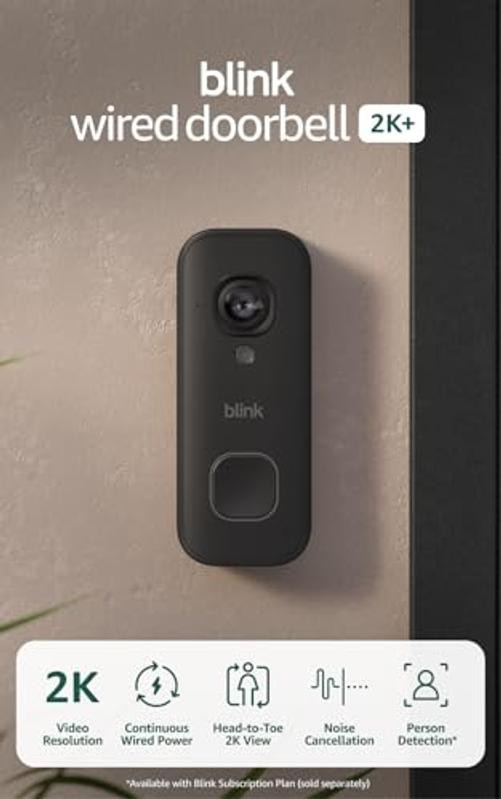 Introducing  Wired Doorbell 2K+ — Head-to-Toe Device only Black Without Chime