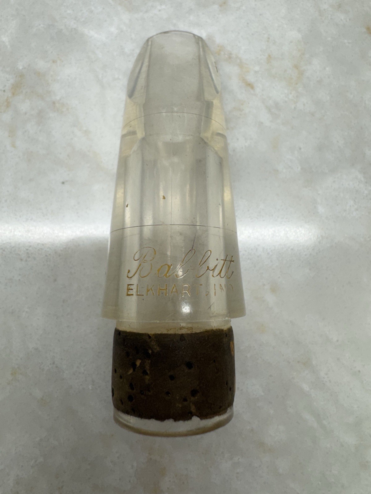 Vintage Babbitt Elkhart IND Clear Lucite Clarinet Mouthpiece - Rare