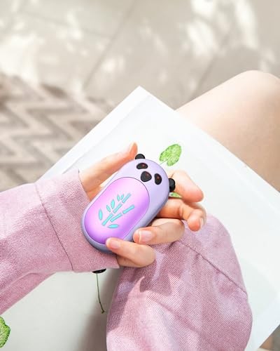 Hand Warmers Rechargeable 2 Pack, 6000mAh Electric Hand 2 Pack Purple Panda